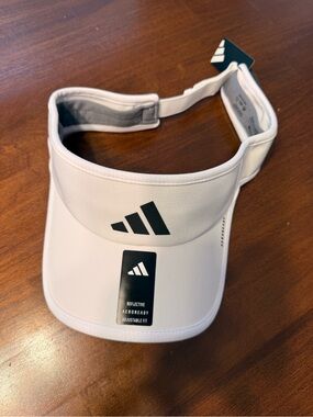 adidas White Visor with Black Logo